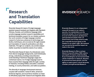 Research and Translation Capabilities (flyer) - 